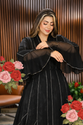 Black Abaya with Silver Detailing